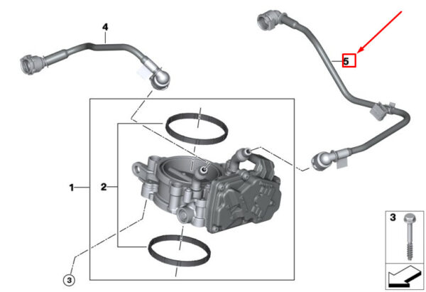 BMW X3 M F97 Engine Coolant Hose 11538054850 ORIGINAL