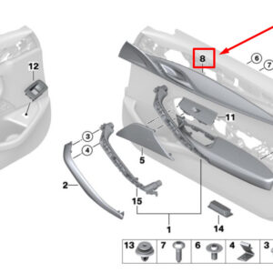 BMW 5 G30 Front Left Door Trim Molding 51417488601 7488601 ORIGINAL