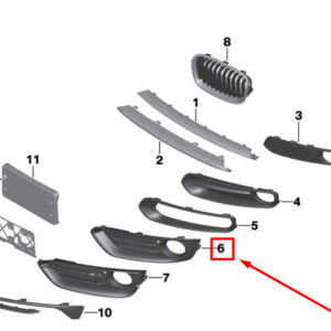 BMW 2 Cabrio F23 Front Right Fog Lamp Cover 7452290 51117452290 ORIGINAL