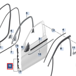 BMW X6 F16 M F86 Right A-Pillar Seal 51767324748 7324748 ORIGINAL