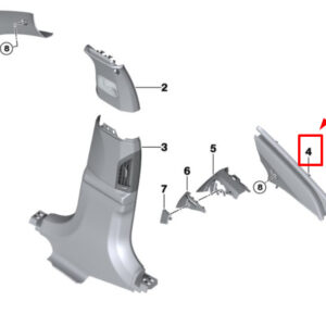 BMW 7 G12 Right C-Pillar Alcantara Top Trim 51437989486 7989486 ORIGINAL