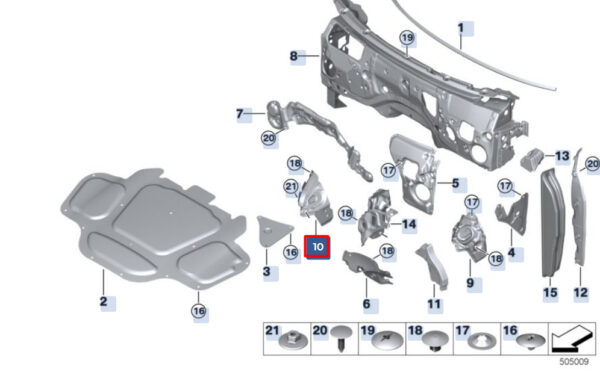 BMW X6 G06 Right Engine Sound Insulation 51487214678 ORIGINAL