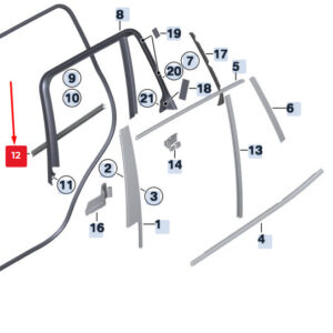 BMW X3 F25 Rear Right Door Inner Weatherstrip 51227205736 7205736 ORIGINAL