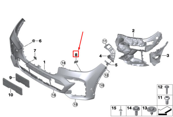 BMW X7 G07 Front Right Bumper PMA Sensor Mounting 51118081820 ORIGINAL