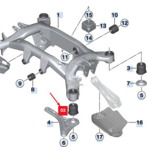 BMW X3 F25 Rear Axle Carrier Front Rubber Mounting 33306786971 ORIGINAL