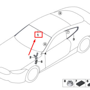BMW 8 Coupe G15, F92 Windshield Top Cover 51317435329 7435329 ORIGINAL