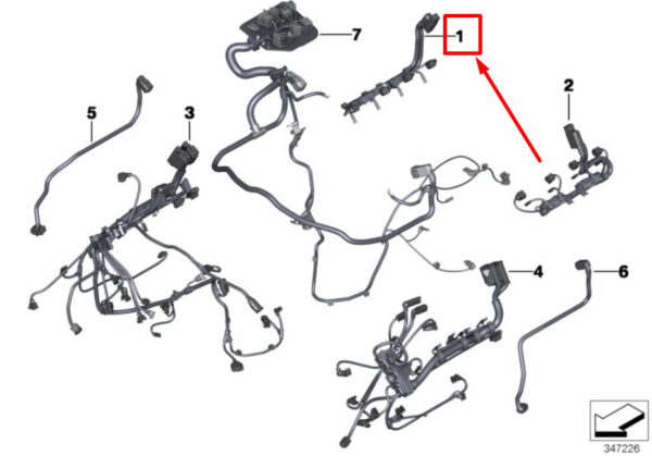 BMW 6 F12 Engine Ignition Module Wiring Harness 12518044501 8044501 ORIGINAL