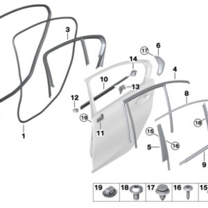 BMW 3 G20 Rear Right Window Guide Bar Trim 51437465142 7465142 ORIGINAL