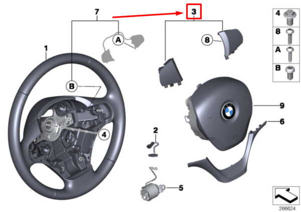 BMW 2 F23 Steering Wheel Decor Finishers Set 6854775 32306854775 ORIGINAL
