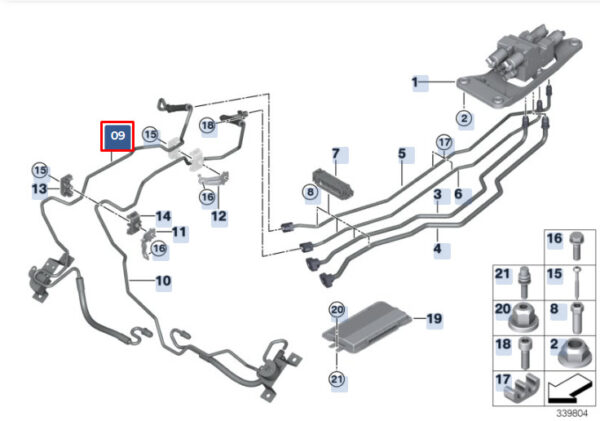 BMW X6 F16 M F86 Motor Pressure Line 37136783677 6783677 ORIGINAL