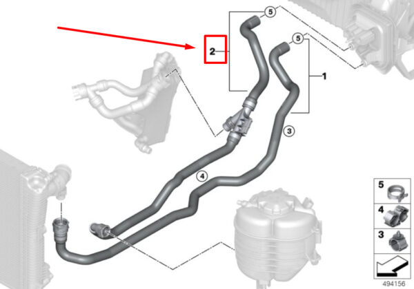 BMW 3 G20, G28 Return Coolant Hose 64219398959 9398959 ORIGINAL