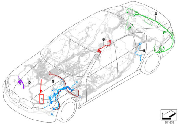 BMW 7 G11 Front Right Repair Wiring Set 61126830763 ORIGINAL