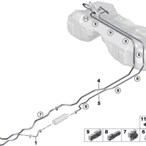 BMW 5 Touring G31 Front Fuel Feed Line 16127356581 ORIGINAL