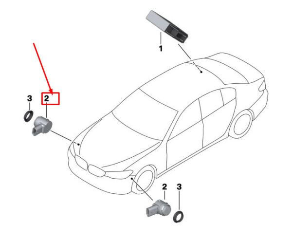 BMW 5 Touring G31 PDC Parking Sensor 66209371496 ORIGINAL