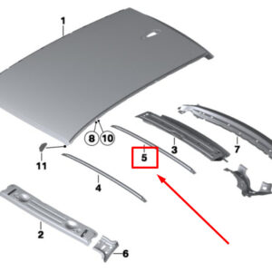 BMW 3 Gran Turismo F34 Rear Roof Bow 7333964 41007333964 ORIGINAL