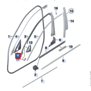BMW 5 F10 Front Left Outer Mirror Triangle 51337182009 7182009 ORIGINAL