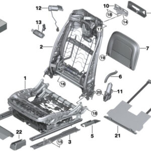 BMW 7 G12 Front Right Seat Upper Finisher Rail 7405738 52207405738 ORIGINAL