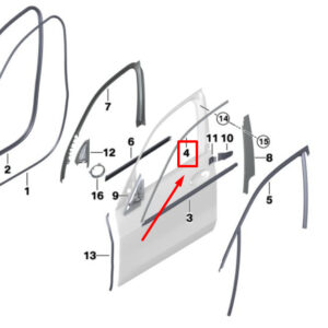 BMW X7 G07 Front Left Door Window Frame Cover 51337428679 7428679 ORIGINAL