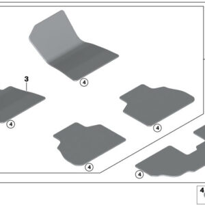 BMW X7 G07 Floor Mat Set LHD 51479458677 ORIGINAL