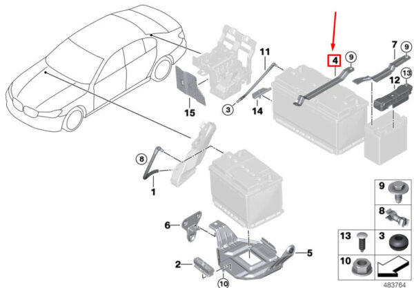 BMW 7 G11 Battery Bracket 61219311081 ORIGINAL