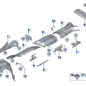 BMW X6 G06 Rear Left Silencer Heat Protection 51487424936 ORIGINAL