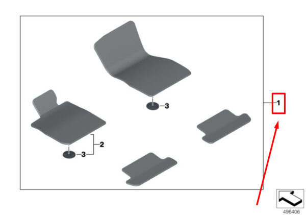 BMW M8 Gran Coupe G16 Floor Mat Set 9418753 51479418753 ORIGINAL