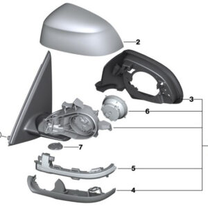 BMW X5 F15, F85 Front Right Side Wing Mirror RHD 7364004 51167364004 ORIGINAL