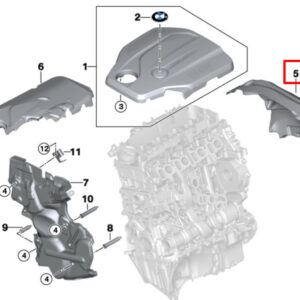 BMW 4 Gran Coupe F36 Engine Rear Acoustic Cover 11148513138 8513138 ORIGINAL