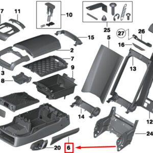 BMW 7 F01, F02 Right Leather Side Cover 52207229426 7229426 ORIGINAL