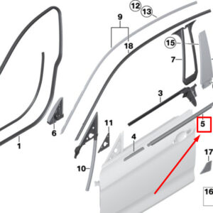 BMW 4 F36 Front Right Door Channel Cover 51357310200 7310200 ORIGINAL