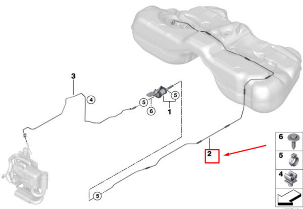 BMW 7 G11 Fuel Suction Line 64129320482 ORIGINAL
