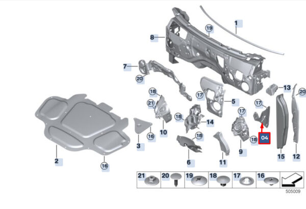 BMW X6 G06 Right Engine Compartment Sound Insulation 51487214658 ORIGINAL