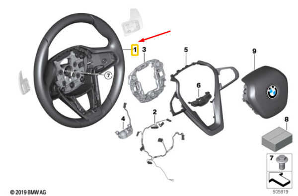 BMW X6 G06 Sport Steering Wheel 7944575 32307944575 ORIGINAL