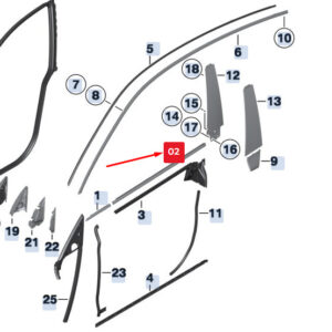 BMW 5 F07 Front Outer Right Channel Long Cover 51337196342 ORIGINAL