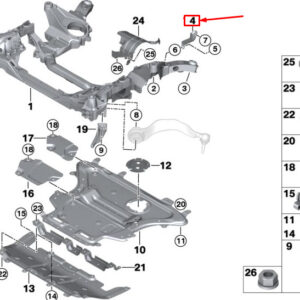 BMW 5 Touring G31 Left Engine Mount Strut 31106871101 ORIGINAL