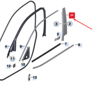 BMW X3 F25 Front Right Door Column B Cover 51337250378 7250378 ORIGINAL