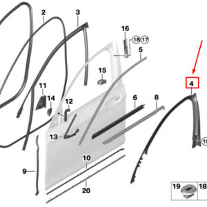 BMW 7 G11 Front Left Door Window Frame Cover 51417458441 ORIGINAL