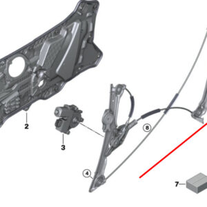 BMW 8 G14 Front Right Door Window Regulator 8497028 51338497028 ORIGINAL