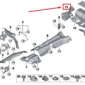 BMW 7 G12 Rear Right Silencer Heat Insulation 51487991750 7991750 ORIGINAL
