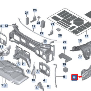 BMW X6 F16 Front Left Door Sound Insulation 51487343217 ORIGINAL