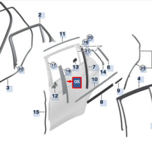 BMW X6 F16 M F86 Rear Right Door Right Column Cover 51357317798 ORIGINAL