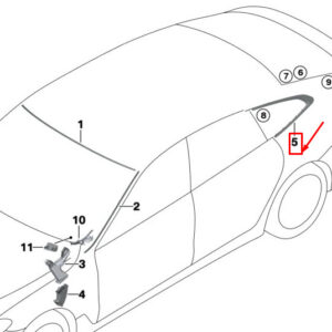 BMW 6 Gran Turismo G32 Rear Right Side Window Finisher 51378495574 ORIGINAL