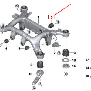 BMW 5 Touring G31 Rear Axle Rubber Mounting 33316868535 ORIGINAL