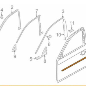 BMW 5 E60 Front Left Door Window Strip Trim ORIGINAL