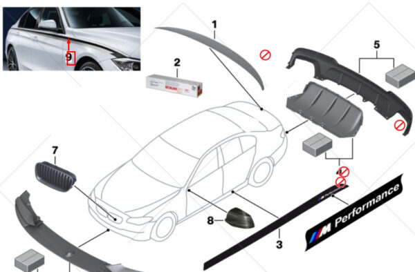 BMW 5 F10 Side Stripes Stickers Kit 51142344583 ORIGINAL