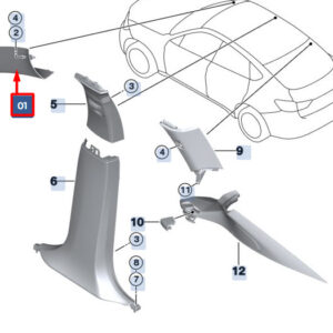 BMW X6 F16 Front Left A Pillar Trim 51437369005 ORIGINAL