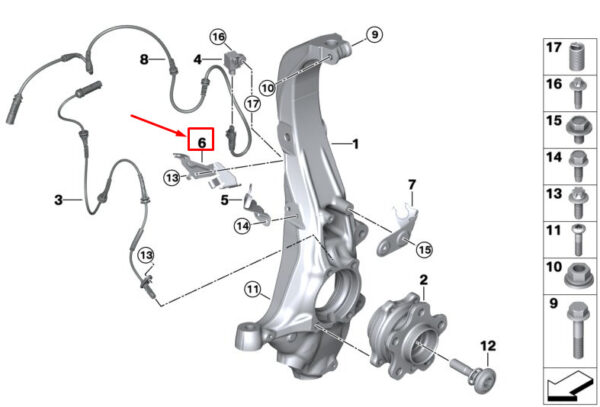 BMW X5 G05 Front Left Acceleration Sensor Holder 37146878955 ORIGINAL