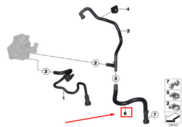 BMW 3 F30, F80 Fuel Return Line 13538507680 8507680 ORIGINAL