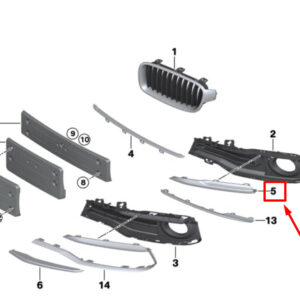 BMW 3 F30 Front Left Air Inlet Finisher 7404625 51117404625 ORIGINAL