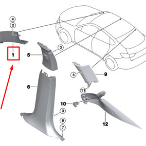 BMW X6 F16 Right Column-A Cover 7369006 51437369006 ORIGINAL